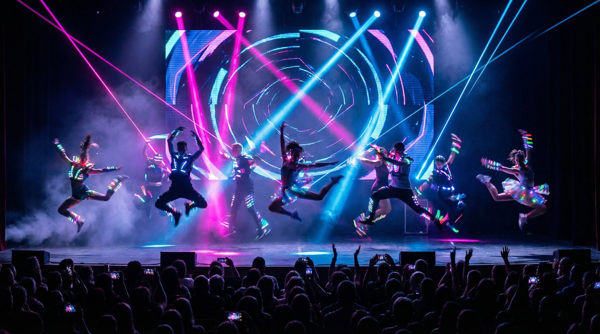 国产主播舞蹈视频教程：炫酷灯光舞台表演实录